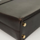 Salvatore Ferragamo Gancini Hand Bag Leather 2way Brown Gold Auth 128233-16