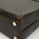 Salvatore Ferragamo Gancini Hand Bag Leather 2way Brown Gold Auth 128233-17