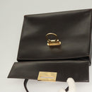 Salvatore Ferragamo Gancini Hand Bag Leather 2way Brown Gold Auth 128233-15