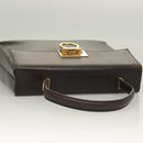 Salvatore Ferragamo Gancini Hand Bag Leather 2way Brown Gold Auth 128233-6