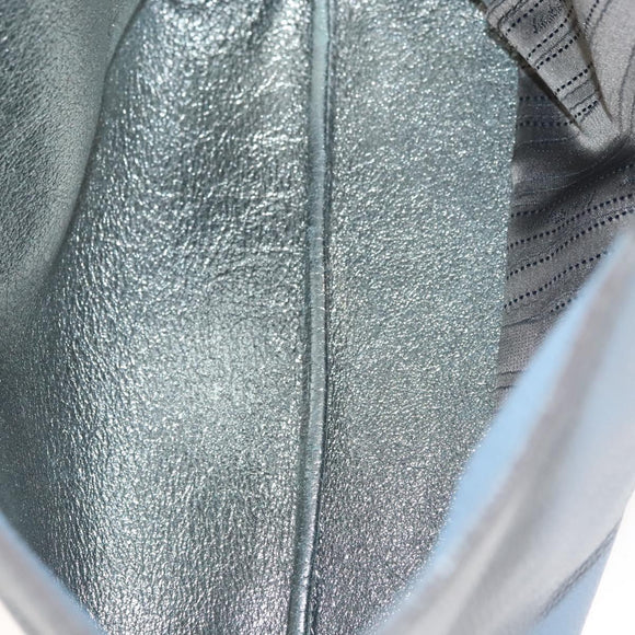 Salvatore Ferragamo Gancini Hand Bag Leather Light Blue Gold Auth 128234