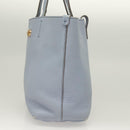 Salvatore Ferragamo Gancini Hand Bag Leather Light Blue Gold Auth 128234-4