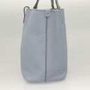 Salvatore Ferragamo Gancini Hand Bag Leather Light Blue Gold Auth 128234-5