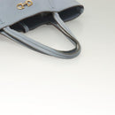 Salvatore Ferragamo Gancini Hand Bag Leather Light Blue Gold Auth 128234-7