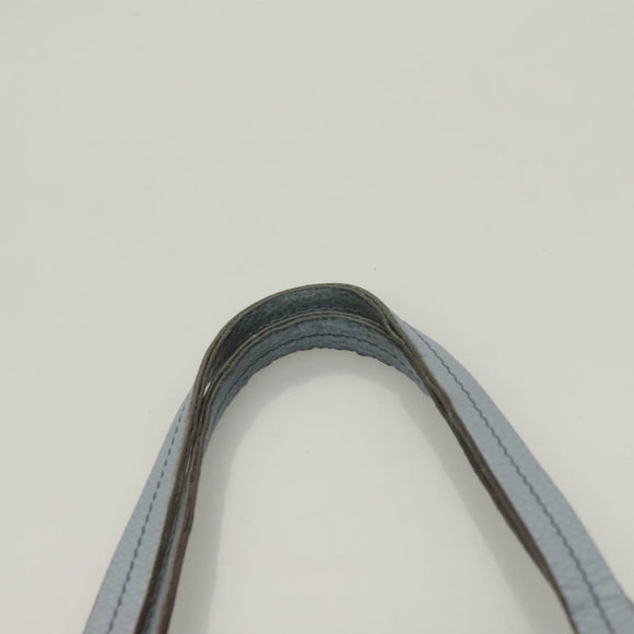 Salvatore Ferragamo Gancini Hand Bag Leather Light Blue Gold Auth 128234