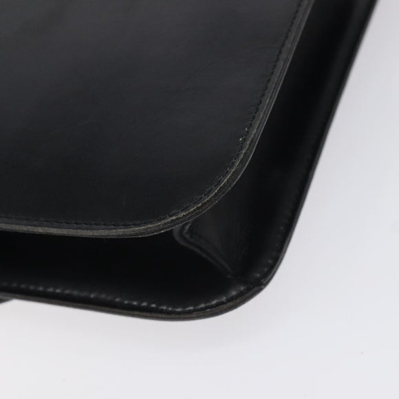 CELINE Shoulder Bag Leather Black Gold Auth 128236