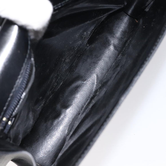 CELINE Shoulder Bag Leather Black Gold Auth 128236