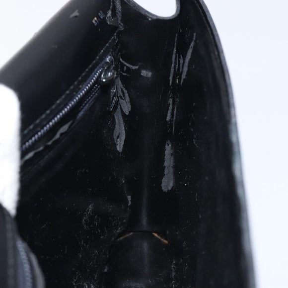 CELINE Shoulder Bag Leather Black Gold Auth 128236