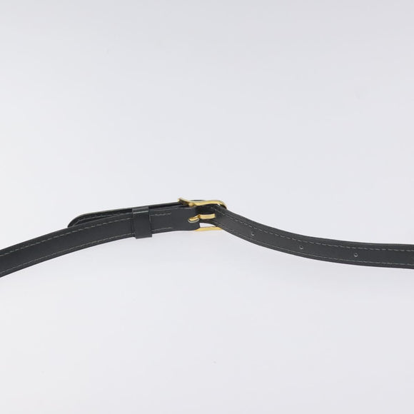 CELINE Shoulder Bag Leather Black Gold Auth 128236