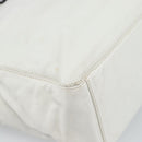 CHANEL Chain Tote Bag Lamb Skin White CC Auth 128237-16