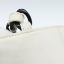 CHANEL Chain Tote Bag Lamb Skin White CC Auth 128237-17