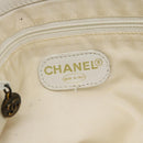 CHANEL Chain Tote Bag Lamb Skin White CC Auth 128237-18