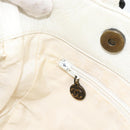 CHANEL Chain Tote Bag Lamb Skin White CC Auth 128237-22