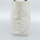 CHANEL Chain Tote Bag Lamb Skin White CC Auth 128237-3