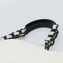 CHANEL Chain Tote Bag Lamb Skin White CC Auth 128237-8