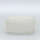 CHANEL Chain Tote Bag Lamb Skin White CC Auth 128237-5