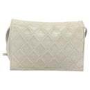 CHANEL Matelasse Shoulder Bag Lamb Skin Ivory Gold CC Auth 128238-2
