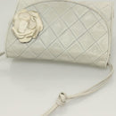 CHANEL Matelasse Shoulder Bag Lamb Skin Ivory Gold CC Auth 128238-6