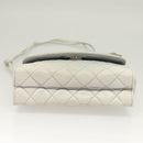 CHANEL Matelasse Shoulder Bag Lamb Skin Ivory Gold CC Auth 128238-5
