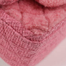 CHANEL Matelasse Chain Shoulder Bag Wool Pink Gold CC Auth 128240SM-15