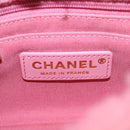 CHANEL Matelasse Chain Shoulder Bag Wool Pink Gold CC Auth 128240SM-22