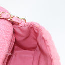 CHANEL Matelasse Chain Shoulder Bag Wool Pink Gold CC Auth 128240SM-23