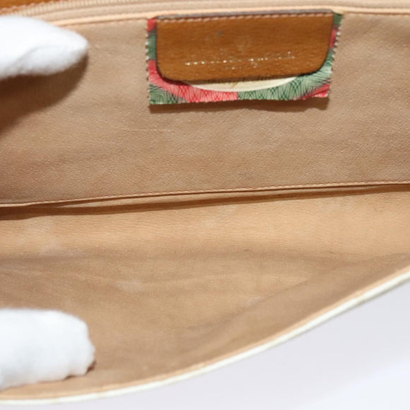 GUCCI GG Supreme Shoulder Bag PVC White Gold 904 02 050 Auth 128242