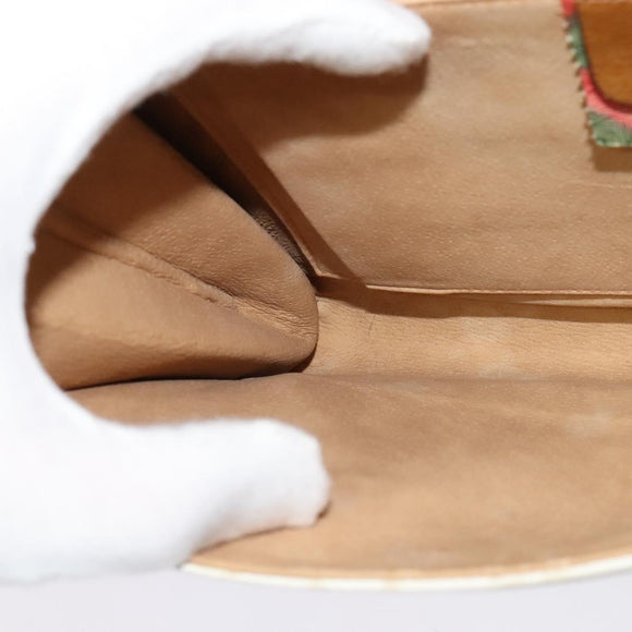 GUCCI GG Supreme Shoulder Bag PVC White Gold 904 02 050 Auth 128242