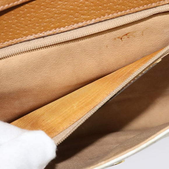 GUCCI GG Supreme Shoulder Bag PVC White Gold 904 02 050 Auth 128242