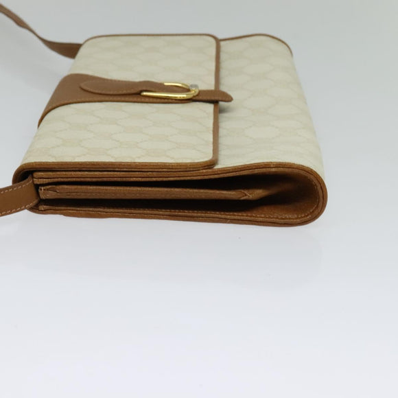 GUCCI GG Supreme Shoulder Bag PVC White Gold 904 02 050 Auth 128242