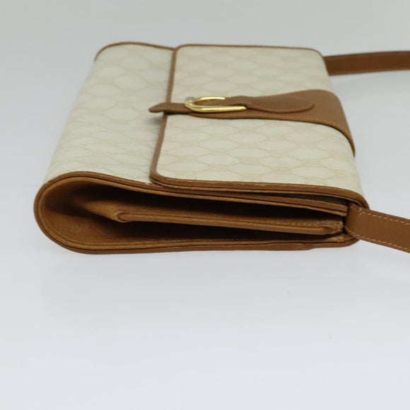 GUCCI GG Supreme Shoulder Bag PVC White Gold 904 02 050 Auth 128242