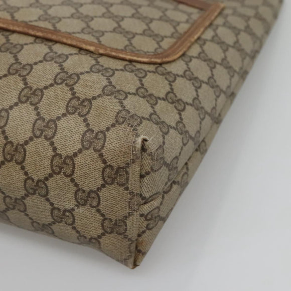 GUCCI GG Supreme Web Sherry Line Tote Bag PVC Beige 120 02 003 Auth 128243