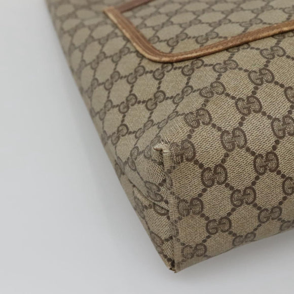 GUCCI GG Supreme Web Sherry Line Tote Bag PVC Beige 120 02 003 Auth 128243