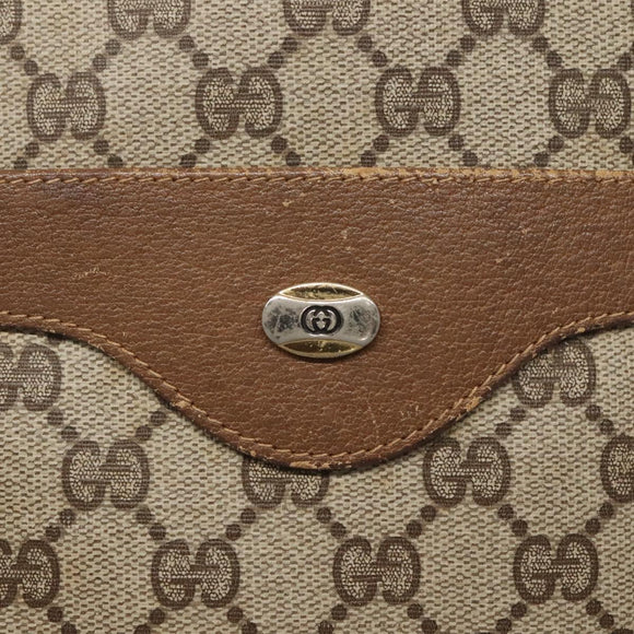 GUCCI GG Supreme Web Sherry Line Tote Bag PVC Beige 120 02 003 Auth 128243