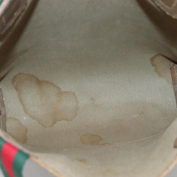 GUCCI GG Supreme Web Sherry Line Tote Bag PVC Beige 120 02 003 Auth 128243