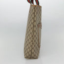 GUCCI GG Supreme Web Sherry Line Tote Bag PVC Beige 120 02 003 Auth 128243-4