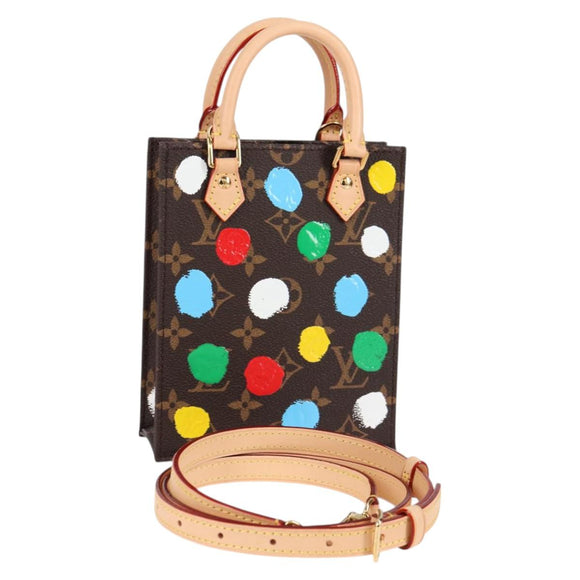 LOUIS VUITTON Monogram Yayoi Kusama Petit Sac Plat Tasche 2way M81867 Auth 128264SM