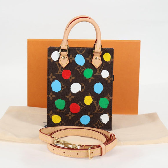 LOUIS VUITTON Monogram Yayoi Kusama Petit Sac Plat Tasche 2way M81867 Auth 128264SM