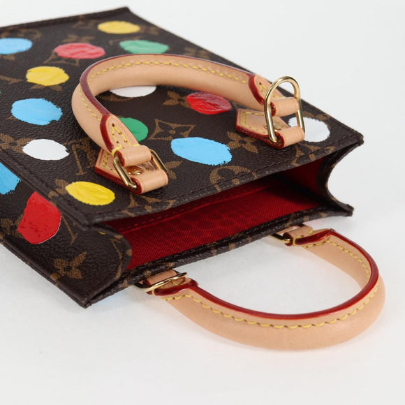 LOUIS VUITTON Monogram Yayoi Kusama Petit Sac Plat Bag 2way M81867 Auth 128264SM