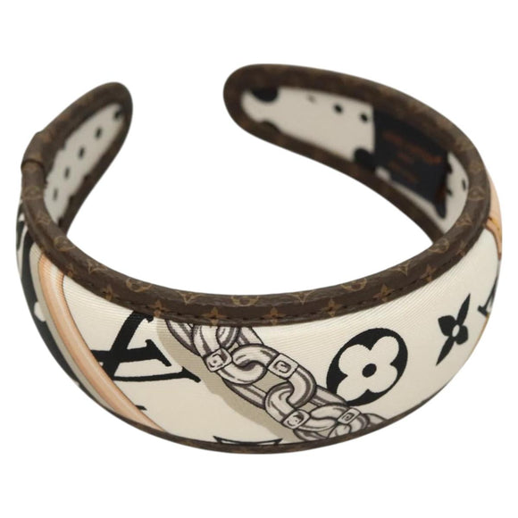 LOUIS VUITTON Monogram Katyusha White M77394 LV Auth 128265M