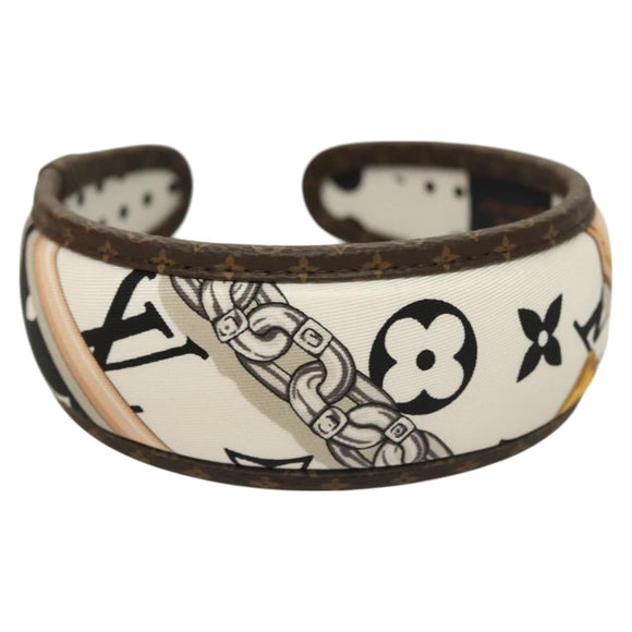 LOUIS VUITTON Monogram Katyusha White M77394 LV Auth 128265M