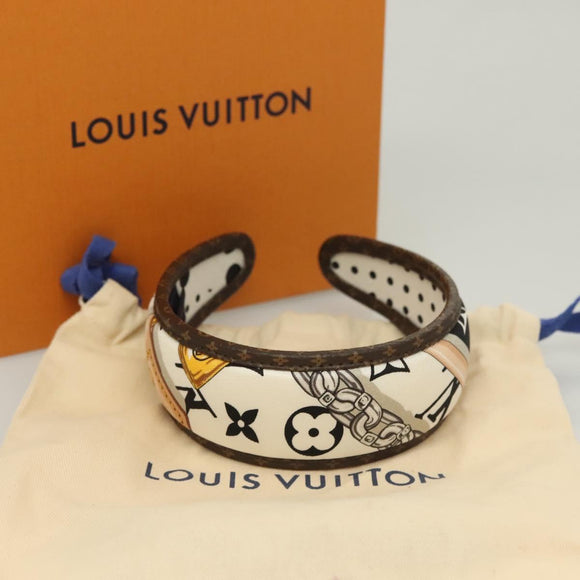 LOUIS VUITTON Monogram Katyusha White M77394 LV Auth 128265M