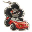 LOUIS VUITTON Sporty Car Vivienne Key Ring Leather Black M00960 LV Auth 128266-2