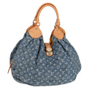 LOUIS VUITTON Monogram Denim XL Hand Bag Blue M95515 LV Auth 128274V-1