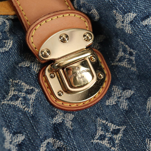 LOUIS VUITTON Monogram Denim XL Hand Bag Blue M95515 LV Auth 128274V