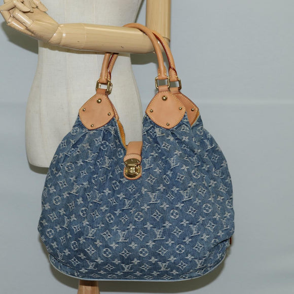 LOUIS VUITTON Monogram Denim XL Hand Bag Blue M95515 LV Auth 128274SAV