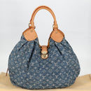 LOUIS VUITTON Monogram Denim XL Hand Bag Blue M95515 LV Auth 128274V-12