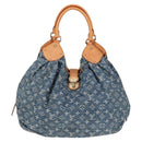 LOUIS VUITTON Monogram Denim XL Hand Bag Blue M95515 LV Auth 128274SAV-13