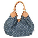 LOUIS VUITTON Monogram Denim XL Hand Bag Blue M95515 LV Auth 128274SAV-2