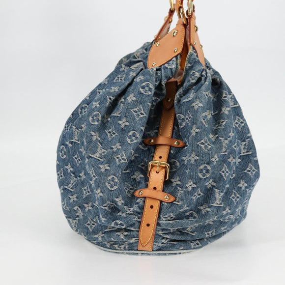 LOUIS VUITTON Monogram Denim XL Hand Bag Blue M95515 LV Auth 128274V